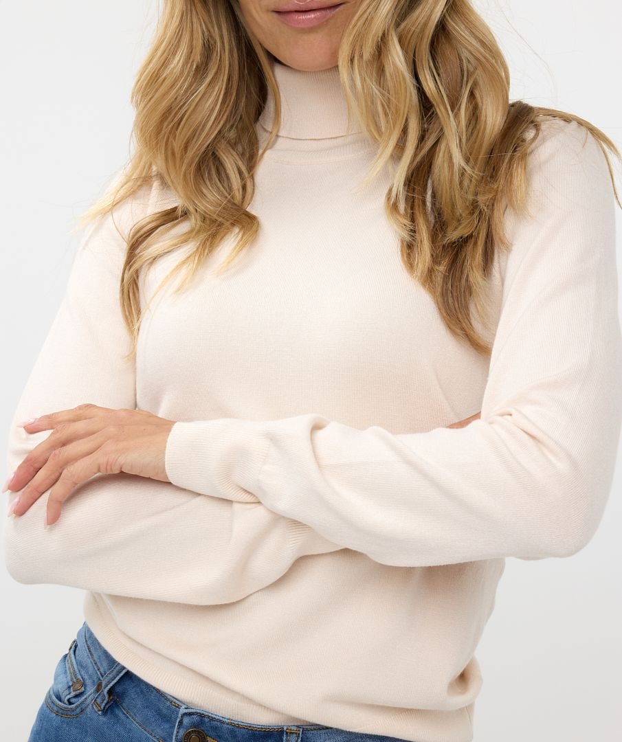 ESQUALO F24.07528 Sweater fancy detail shldr basic knit beige