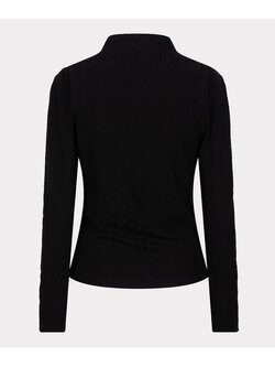 ESQUALO F24.30520 Top l/slve burn out animal black