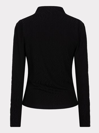 ESQUALO F24.30520 Top l/slve burn out animal black