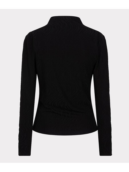 ESQUALO F24.30520 Top l/slve burn out animal black