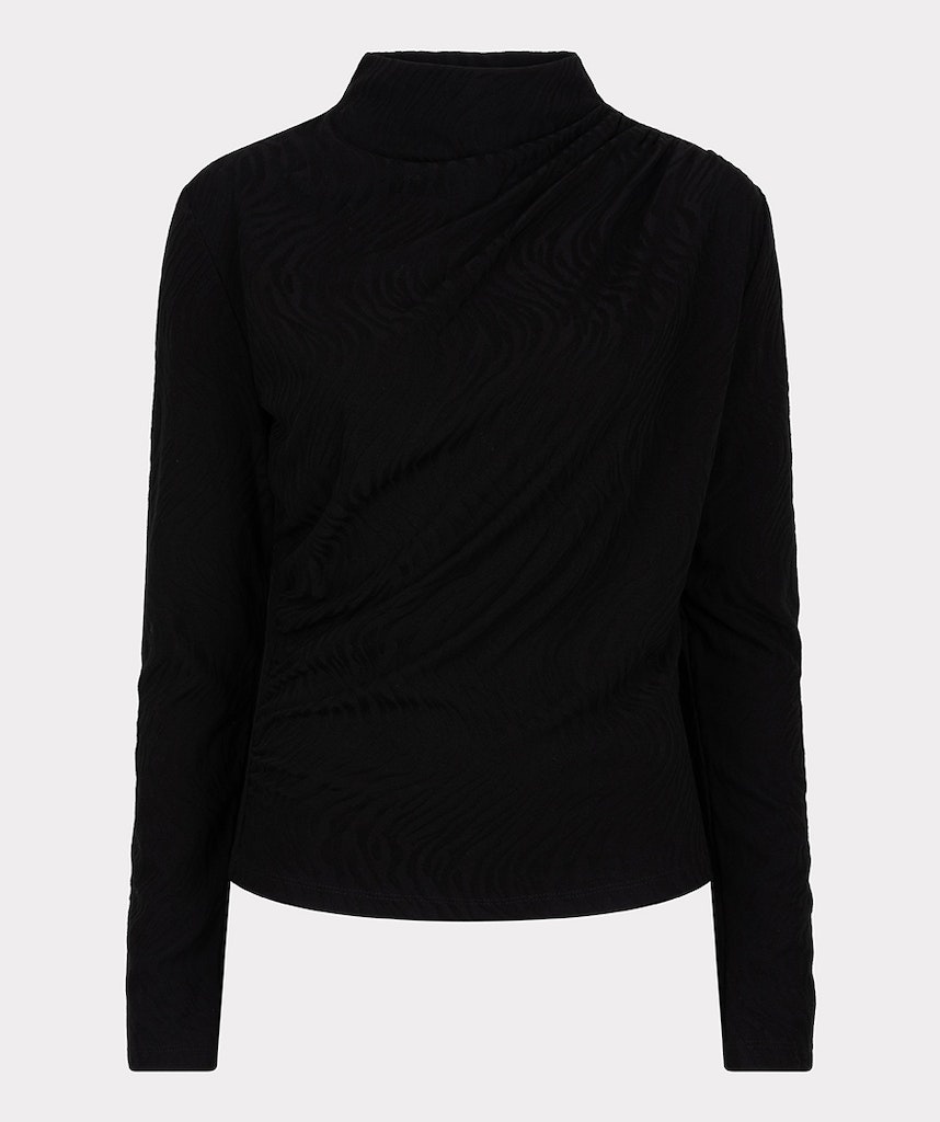 ESQUALO F24.30520 Top l/slve burn out animal black