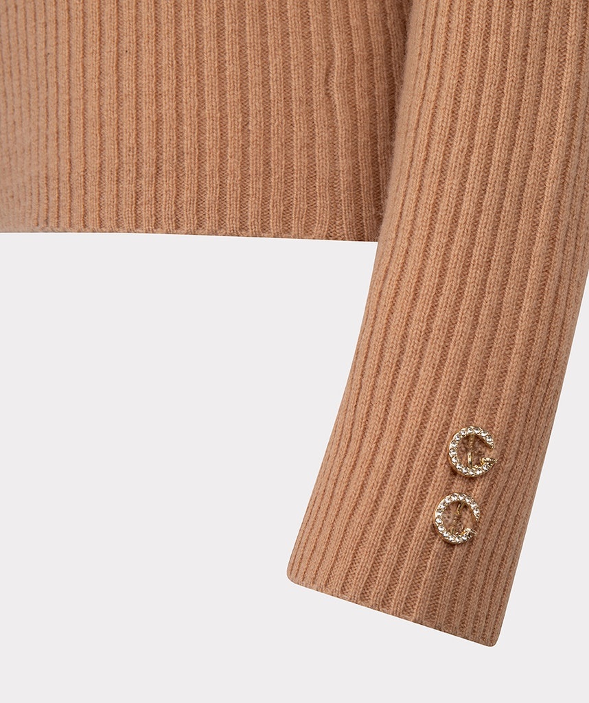 ESQUALO F24.07526 Sweater col A-sym buttons brandy