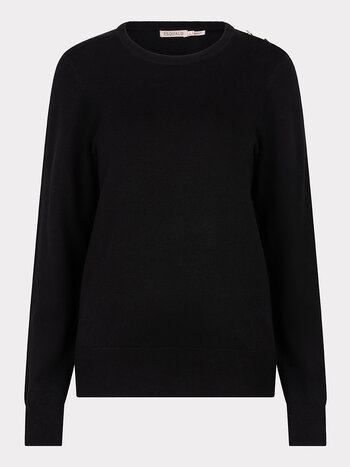 ESQUALO F24.07532 Sweater gathering button details basic knit black
