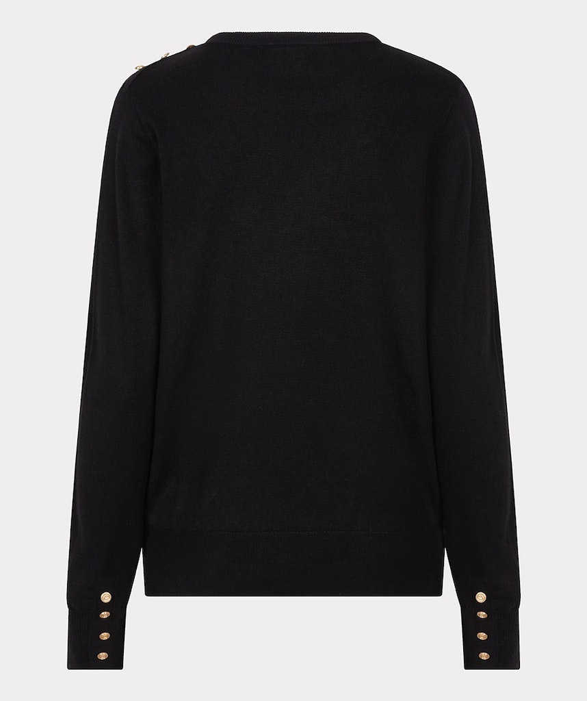 ESQUALO F24.07532 Sweater gathering button details basic knit black