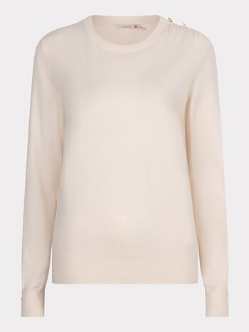 ESQUALO F24.07532 Sweater gathering button details basic knit beige