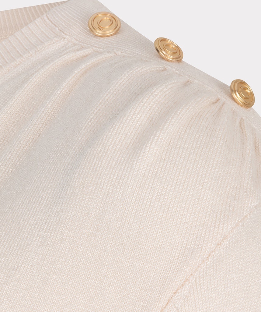 ESQUALO F24.07532 Sweater gathering button details basic knit beige