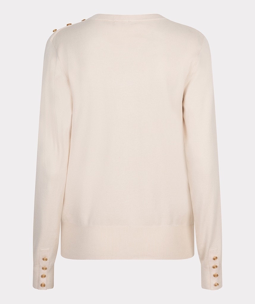 ESQUALO F24.07532 Sweater gathering button details basic knit beige