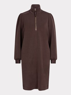ESQUALO F24.05501 Dress zipp col modal chocolate