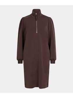 ESQUALO F24.05501 Dress zipp col modal chocolate