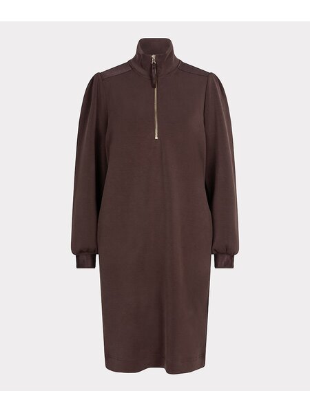 ESQUALO F24.05501 Dress zipp col modal chocolate