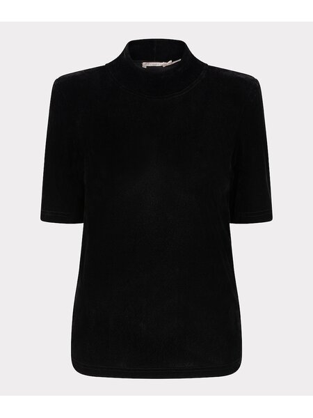 ESQUALO F24.05515 Top turtle velours stretch black