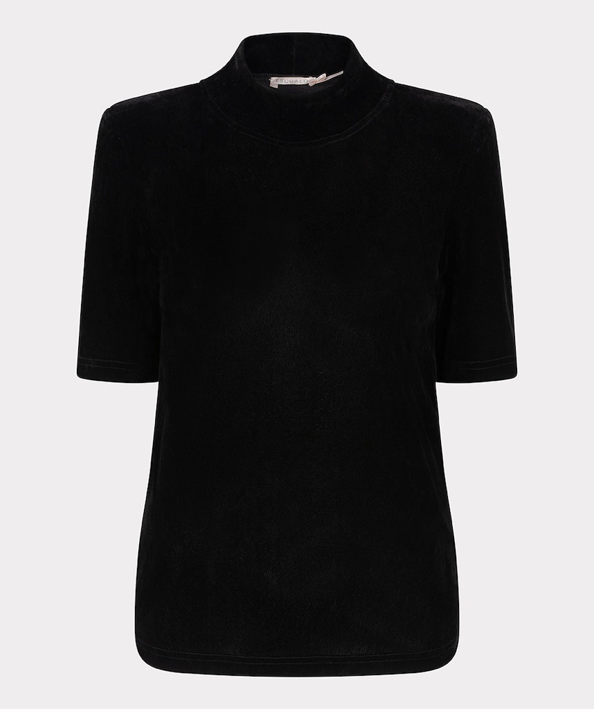 ESQUALO F24.05515 Top turtle velours stretch black