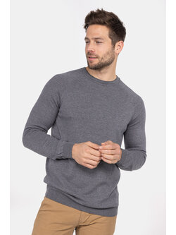 MEEDIN Meedin Ronde Hals Merino Grijs Melee