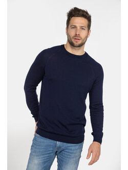MEEDIN Meedin Ronde Hals Merino Navy