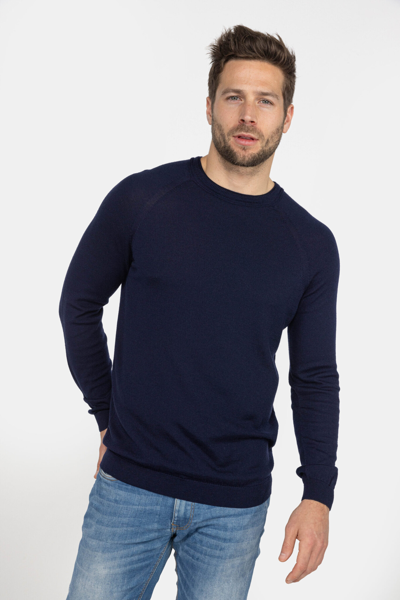 MEEDIN Meedin Ronde Hals Merino Navy