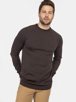 MEEDIN Meedin Ronde Hals Merino Donker Bruin