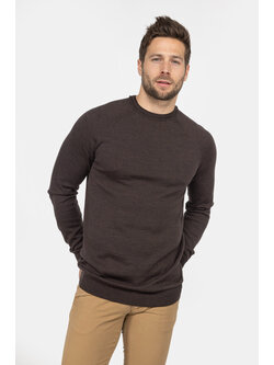 MEEDIN Meedin Ronde Hals Merino Donker Bruin