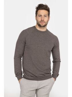 MEEDIN Meedin Ronde Hals Merino Taupe