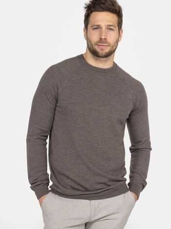 MEEDIN Meedin Ronde Hals Merino Taupe