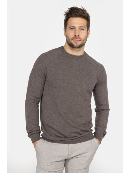 MEEDIN Meedin Ronde Hals Merino Taupe