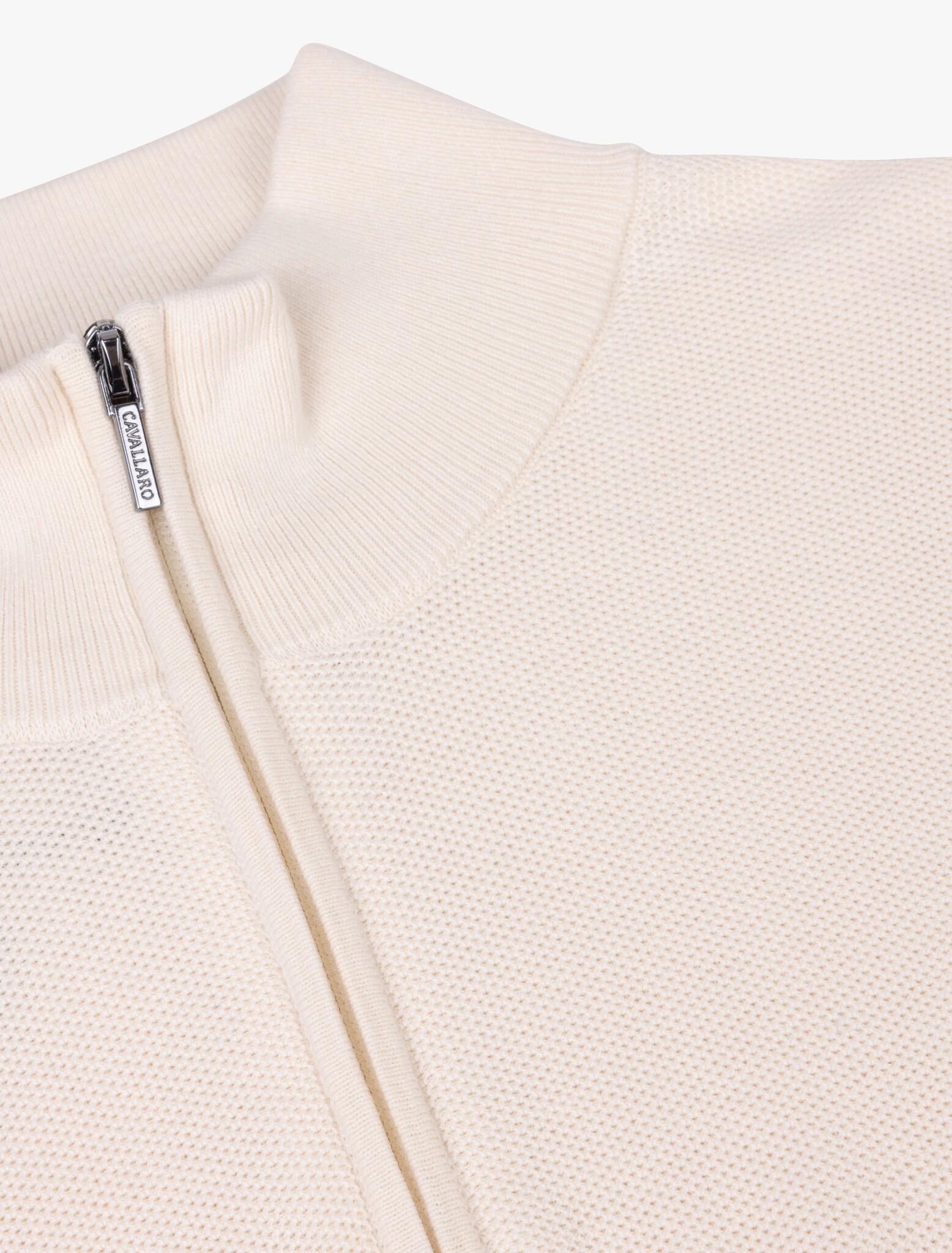 CAVALLARO Cavallaro half zip pullover off white