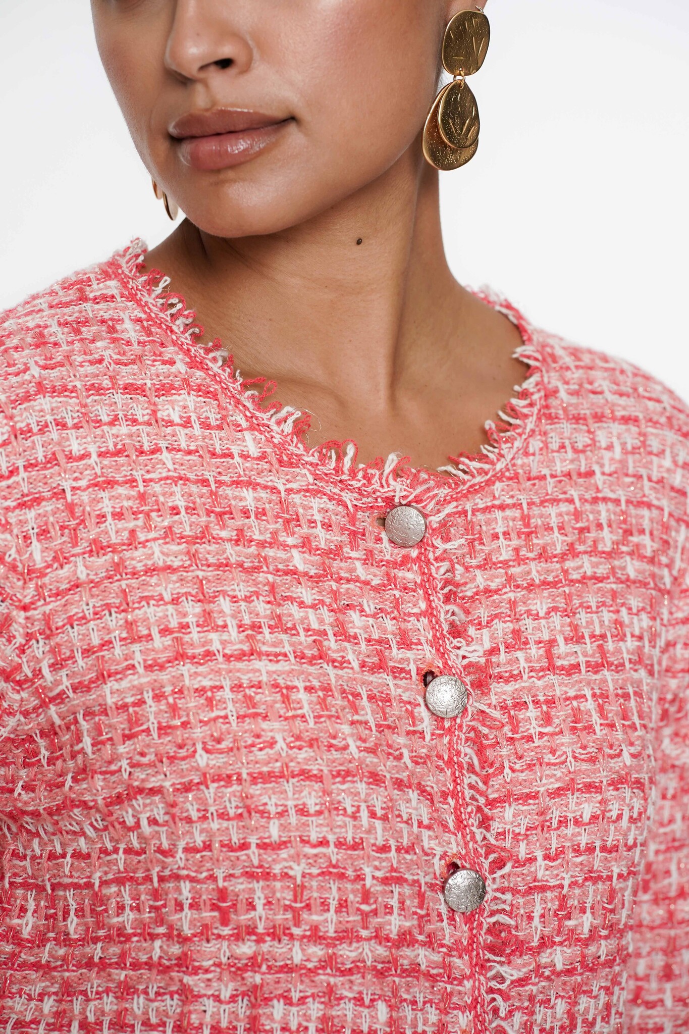 GEISHA 54010-10 Jacket knit coral/offwhite