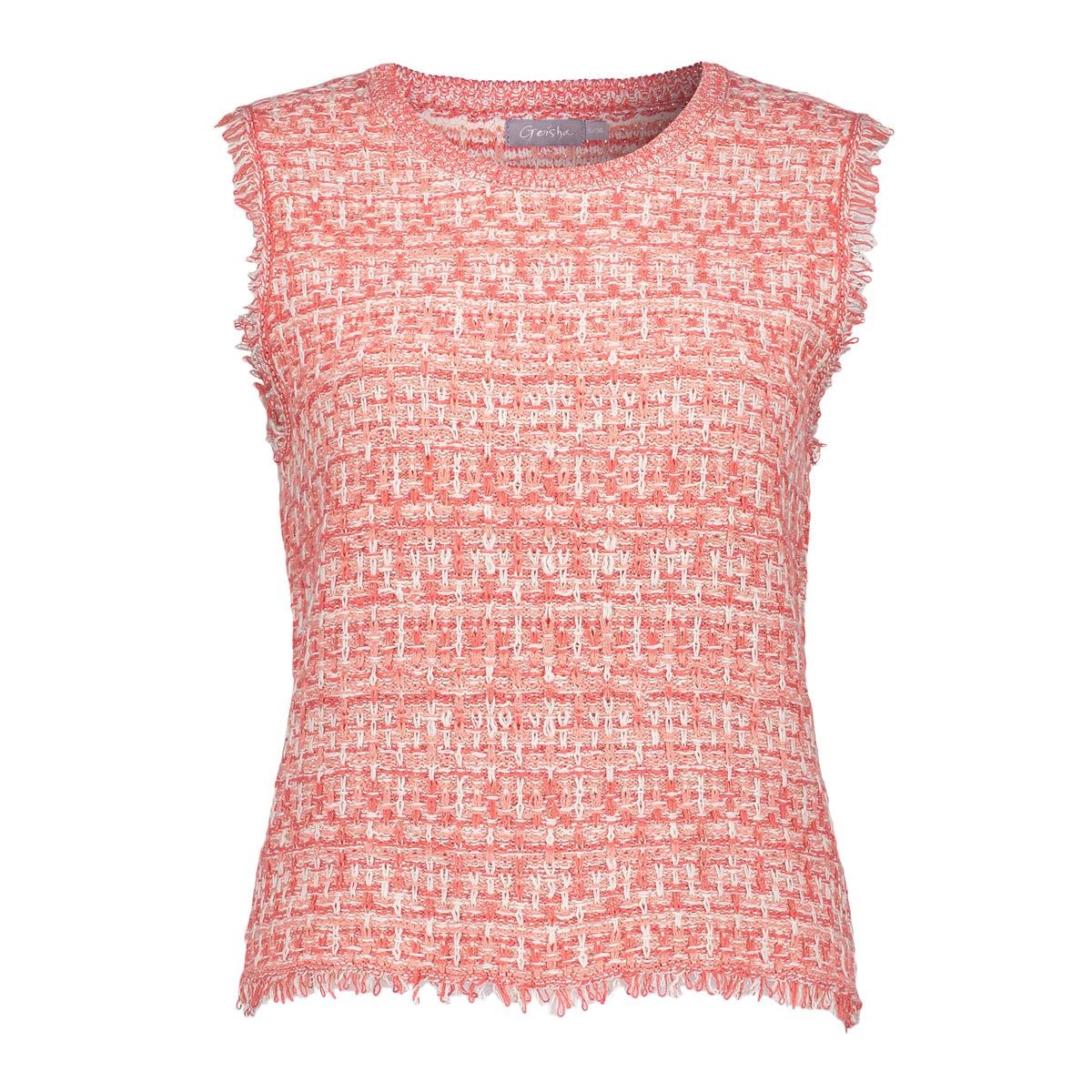 GEISHA 54011-10 Pull sleeveless coral/offwhite