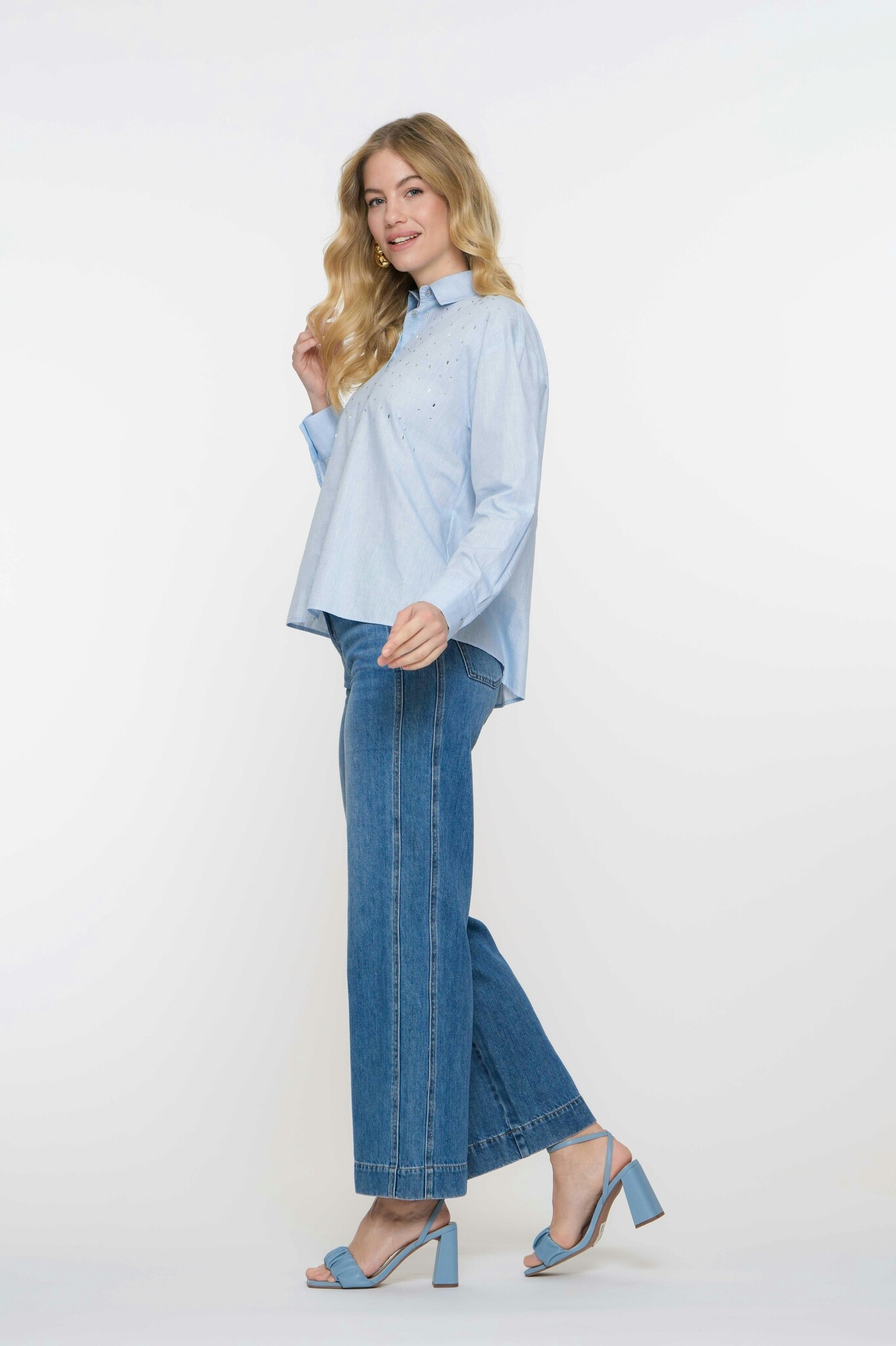 GEISHA 53120-47 Blouse rhinestones blue