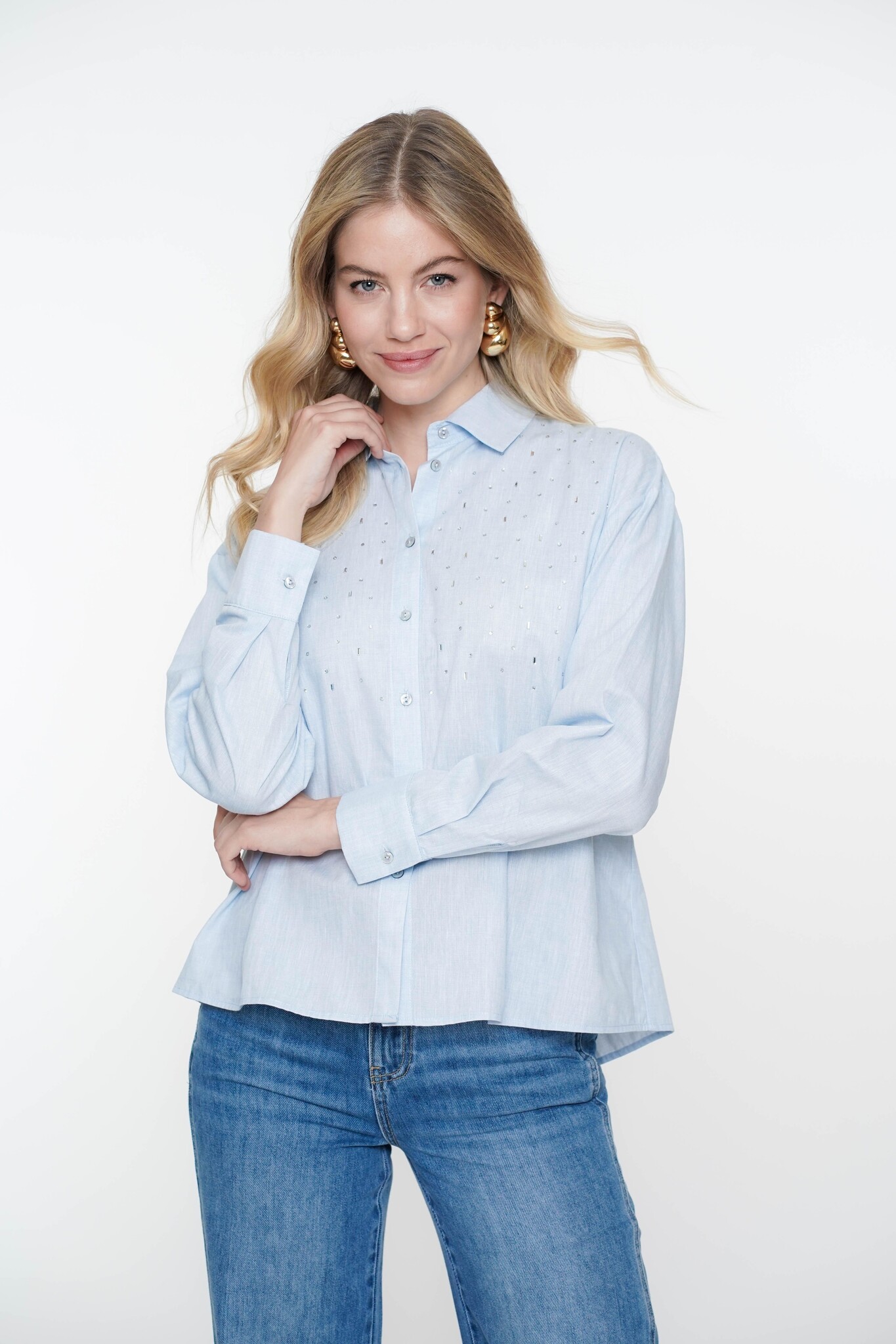 GEISHA 53120-47 Blouse rhinestones blue