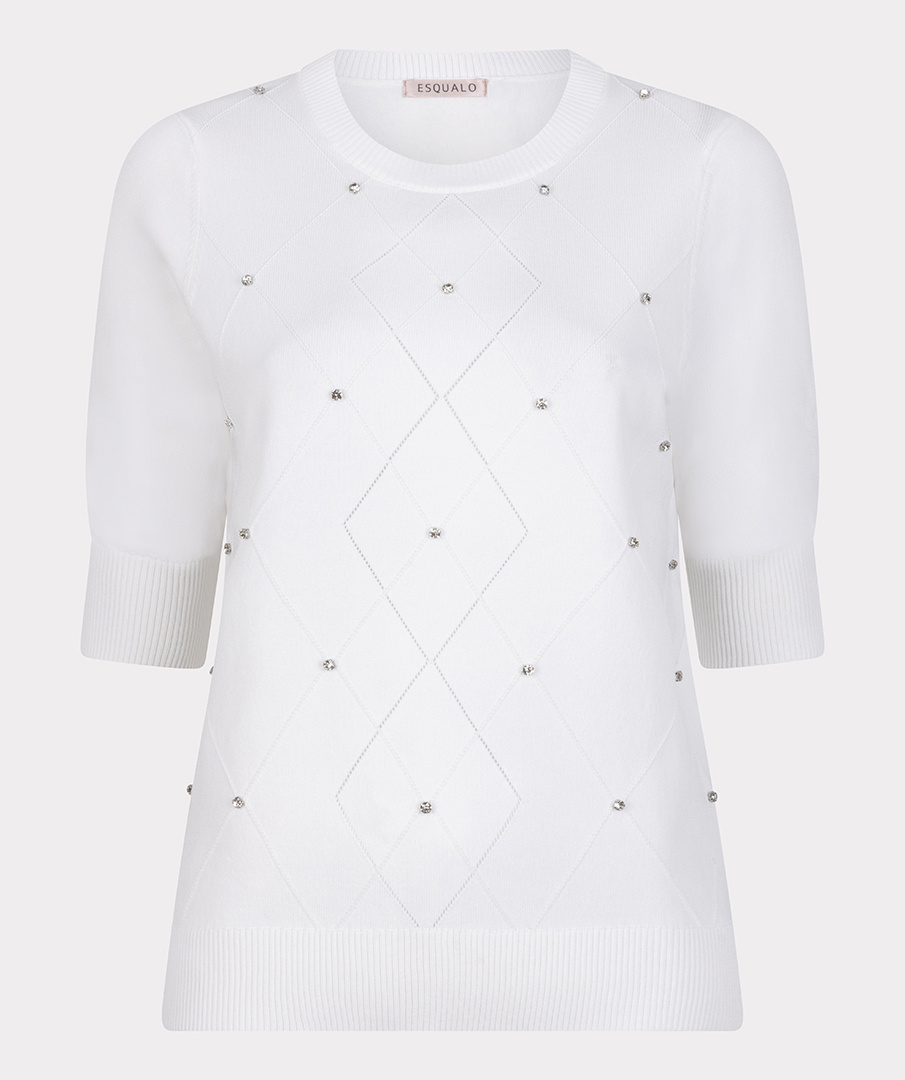 ESQUALO Esqualo Sweater knit embellishment off white
