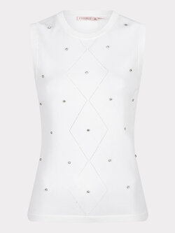 ESQUALO Esquslo Sweater knit embellishment off white