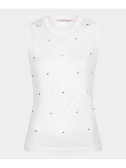 ESQUALO Esquslo Sweater knit embellishment off white