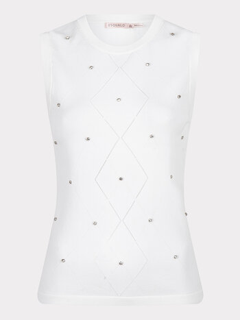 ESQUALO Esquslo Sweater knit embellishment off white
