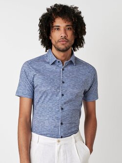 DESOTO Desoto casual kent 1/2583 linen stripes navy