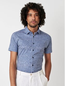 DESOTO Desoto casual kent 1/2583 linen stripes navy