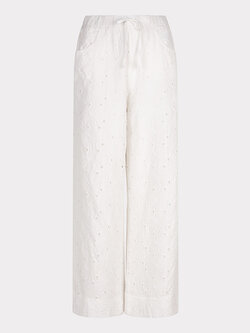 ESQUALO Esqualo Trousers embroidery flower off white