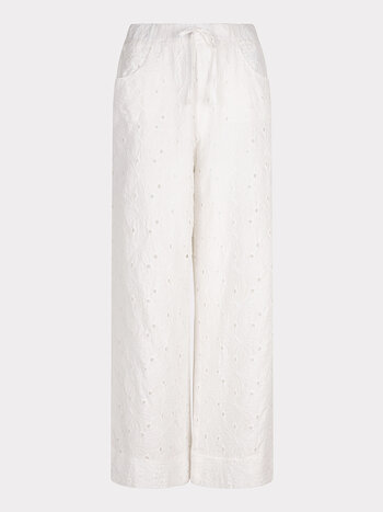ESQUALO Esqualo Trousers embroidery flower off white