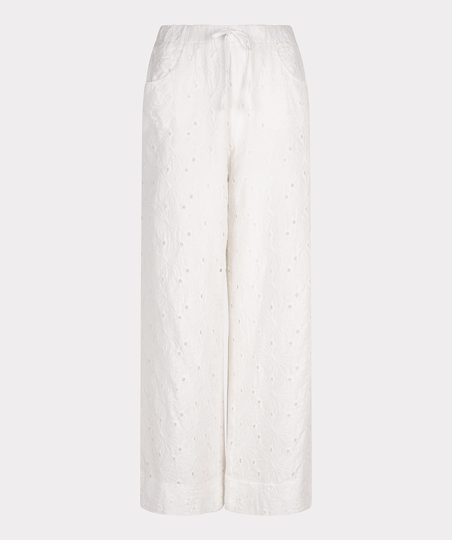 ESQUALO Esqualo Trousers embroidery flower off white