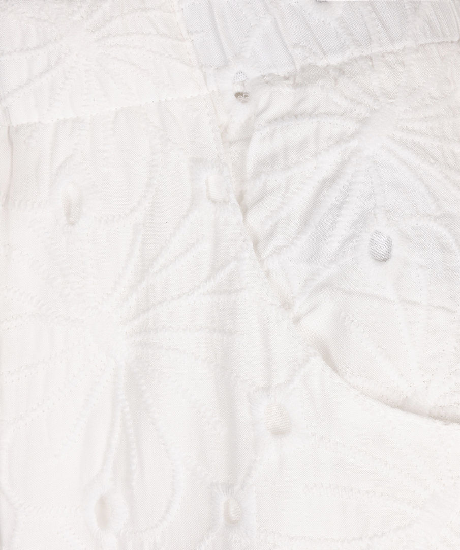 ESQUALO Esqualo Trousers embroidery flower off white