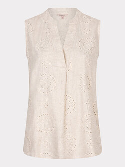ESQUALO Esqualo Blouse slv/lss embroidery linen light sand
