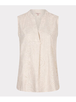 ESQUALO Esqualo Blouse slv/lss embroidery linen light sand