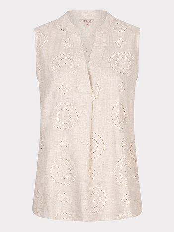 ESQUALO Esqualo Blouse slv/lss embroidery linen light sand