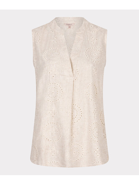 ESQUALO Esqualo Blouse slv/lss embroidery linen light sand