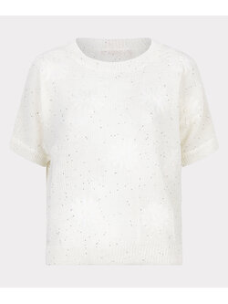 ESQUALO Esqualo Sweater embroidery flowers off white