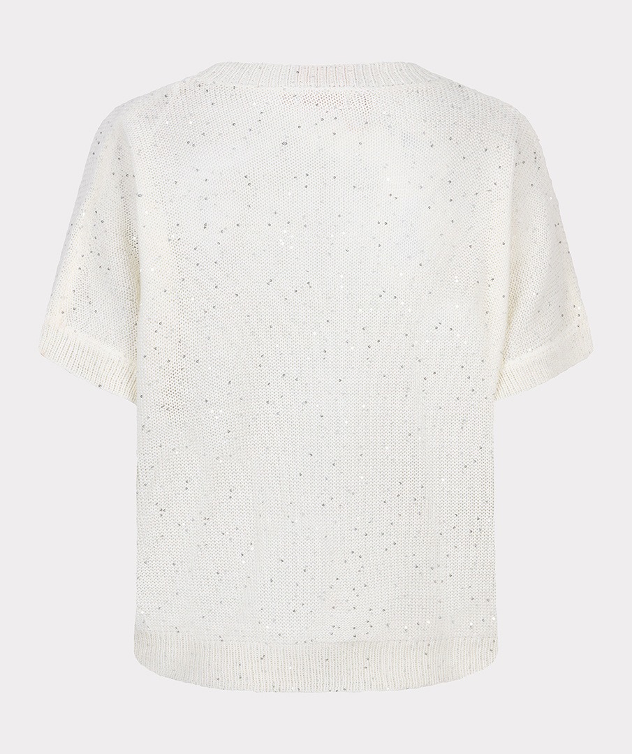 ESQUALO Esqualo Sweater embroidery flowers off white