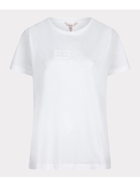 ESQUALO Esqualo T-shirt rubber print "ee" off white