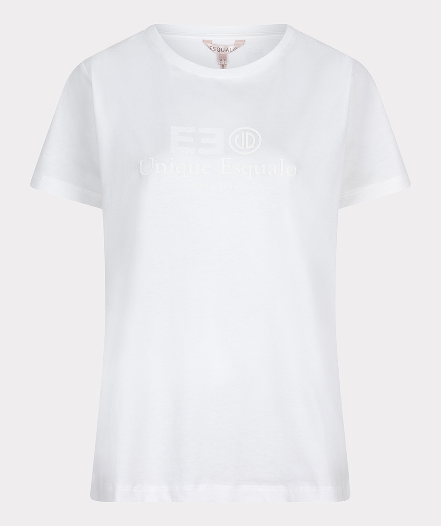 ESQUALO Esqualo T-shirt rubber print "ee" off white