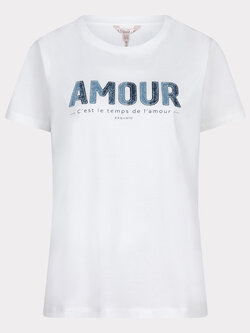 ESQUALO Esqualo T-shirt patched denim off white