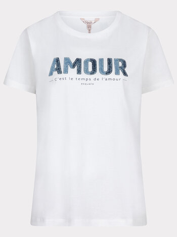 ESQUALO Esqualo T-shirt patched denim off white