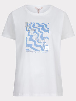 ESQUALO Esqualo T-shirt foil print off white / blu